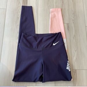 Nike DRI FIT Navy and Pink Leggings